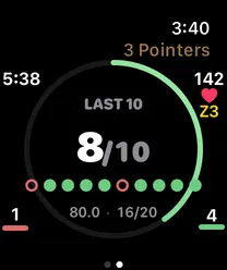 Apple Watch Last Ten face: 8 of the last 10 shots made