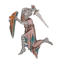 A warrior running away